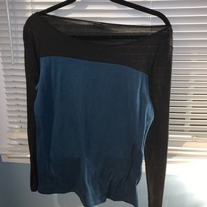 Ann Taylor black and teal top